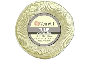Frida's Wollhaus YarnArt 50 g di filato per uncinetto Tulip Häkelgarn Filetgarn in microfibra lucido e setoso, 49 colori (437 | Giallo chiaro)