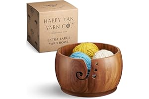HAPPY YAK YARN CO. Extra Large Yarn Bowl 9" x 5" (22.8cm x 12.7cm) - Large Bowl for Crochet Storage and Yarn Organisation for Crafters - Perfect Craft and Knitting Gifts