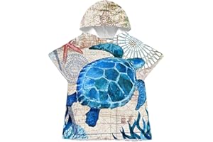 LOMTRATS Szybkoschnące ponczo surfingowe, ręcznik, szlafrok z kapturem dla dorosłych, mężczyzn i kobiet, do pływania, na plażę, do surfingu, nurkowania, do domu, gorących źródeł, kąpieli, Kid-M