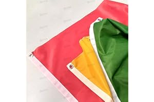 Domina Pubblicità Kit 3 Bandiere Segnalazione Balneare Rosso Verde Giallo 70x50 Centimetri Tessuto Nautico Antivento 115 gram/m²