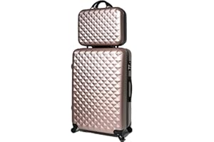 CELIMS Valise Cabine/Moyen/Grande avec ou sans Vanity, Marque Française (Rose Gold (5802), Grande & Vanity)
