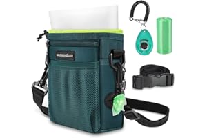 WALDSEEMÜLLER Sac de Dressage pour Chien, Pochettes à Friandises de Nourriture Traiter, Poches de Formation d'animal avec Clip Ceinture Ajustable, Clicker de Dressage pour Chien, Sac à goûter en Silicone