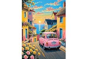Viart Landscape Paint by Numbers for Adults,Scenery Painting by Numbers for Adults,Car Adult Paint by Numbers Kits for Home Wall Decor 12x16inch