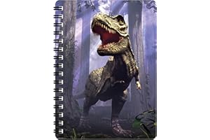 3D LiveLife Jotter - T-Rex Scene od Deluxebase. Soczewkowy kołonotatnik A6 z motywem dinozaura 3D. Gładkie kartki. Papier z recyklingu. Dzieło na licencji. Renomowany artysta, David Penfound