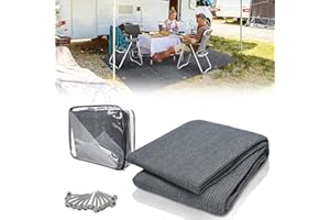 Sonnewelt Alfombra para tienda de campaña, alfombra de camping de alta calidad, transpirable, antideslizante, color gris azulado, con 12 agujeros, 13 estacas y bolsa de transporte