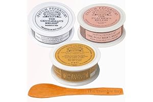 THE BRAMBLE BAY Relish Paste Spread bundle includes Gentleman's Relish Patum Peperium Spiced Anchovy 42.5g, Smoked Salmon 39g, Smoked Mackerel 37g, Wooden spreader