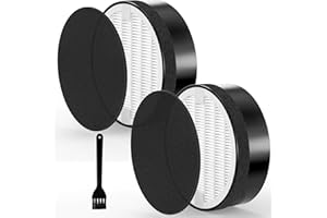 ISINLIVE 2 Pack LV-H132 Replacement Filter for LEVOIT LV-H132 Air Purifier, 2 Nylon Pre-Filter, 2 HEPA Filter & Activated Carbon Filter, 3-in-1 Filtration System, Replaces Part LV-H132-RF