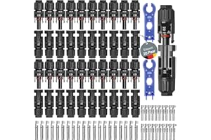 ETIEVORT 20 Pares MC4 Conectores Solares, Solar Panel Cable Conector, Conector Solar Fotovoltaico, Conectores de Cable de Panel Solar, Macho/Hembra Conector Impermeable de Anillo de Sello Impermeable