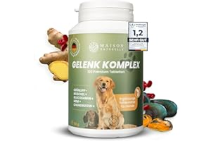 Maison Naturelle ® Gelenk Komplex für Hunde (100 Tabletten) - Gelenk Tabletten mit Grünlippmuschel, Glucosamin, MSM und Chondroitin - Grünlippmuschel Hund - Gelenke Hund - MSM für Hunde