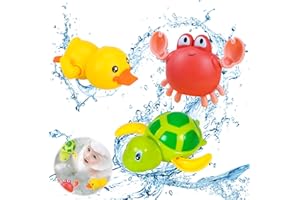 SUNSHINE SMILE 3 Stück Baby Badespielzeug,Baby Bad Spielzeug Schildkröte,Kunststoff Badewanne Spielzeug,Badewanne Pool Spielzeug Uhrwerk Schildkröte,Schwimmbad Spielzeug Für Kleinkinder Jungen Mädchen