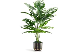 Der Rose Fake Plants Artificial Plants Tall 71cm Adjustable Faux Monstera Plants Indoor Outdoor for Home Bedroom Living Room Bathroom Decor