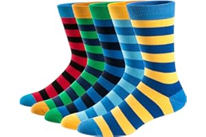 Ueither Calcetines Estampados Hombre Casuales Divertidos Calcetines altos de Colores con Algodón Fino