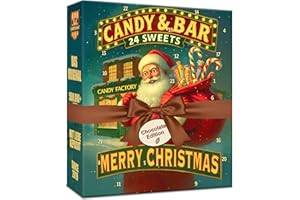 XXL Czekoladowy kalendarz adwentowy 2025 | Popularne klasyczne czekoladki i słodkie niespodzianki w oryginalnych rozmiarach | prezent dla dzieci i dorosłych | Candy & Bar ®