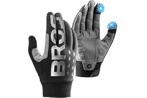 ROCKBROS Cyclisme Gants Velo VTT Hiver Homme Femme Tactile Coupe-Vent Réflechissant Anti-Choc Anti-dérapant pour Sport Moto Scooter Randonée Noir S-2XL