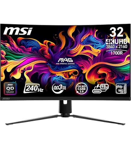 MSI MPG 321URX QD-OLED 31.5 Inch 4K UHD Gaming Monitor - 3840 x