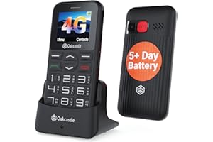 Oakcastle F300 Seniorenhandy ohne Vertrag | Tastenhandy mit SOS-Knopf | 4G Renter Handy mit 5 Tage Akkulaufzeit | Dumb Phone mit Kamera & 64MB Speicher | Handy für Senioren mit Inklusive Ladestation
