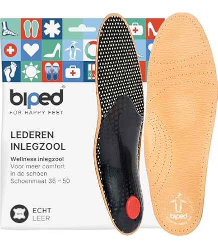 Bama Premium Leren Voetbed Inlegzolen – Anatomisch gevormd, ademend en anti‑slip – Plantaardig gelooid leer met actieve kool – unisex – 1 paar – Maat 38 EUR