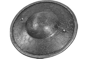 House of Warfare Late Medieval Steel Buckler – Hand-Forged 16-Gauge Combat Shield with Textured Finish for Hema, LARP, SCA, and Historical Reenactment Training