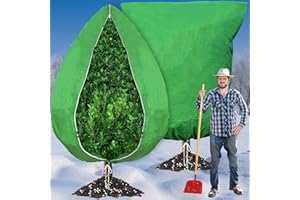OAOGOD 2PCS Large Plant Fleece Frost Protection-200 x 240cm 80gms With Zip Drawstring,Winter Garden Cloth Blanket Jacket Horticultural Bags Plant Covers for Outdoor Fruit Tree Potted Shrub from Cold Weather