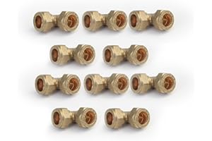 LP SUPPLIES 15mm Elbow Brass Compression (Pack Qty 10)