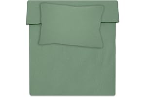 Totsy Baby Funda nórdica Infantil Muselina 90 x 120 cm - Juegos de Cama Infantiles con Funda de Almohada de 80x80 cm Verde