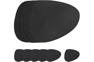 Myir JUN Leather Table Mats and Coasters, Placemat Round PU Waterproof Dual-Sided Kitchen Place Mats Coffee Mats Non-Slip Washable Placemats and Coaster Sets 6 (Set of 6, Black Black)