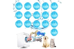 GrünWerk 16 PCS Bolas Atrapa Pelos para Lavadora, Quita Pelos Mascota, Reutilizable Atrapa Pelos Lavadora Mascotas, Quita Pelusa Cabello De La Ropa En La Lavadora, Azul