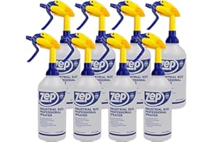 Zep Botella pulverizadora industrial – 48 onzas (caja de 8) C32810 – Spray de hasta 30 pies, boquilla ajustable