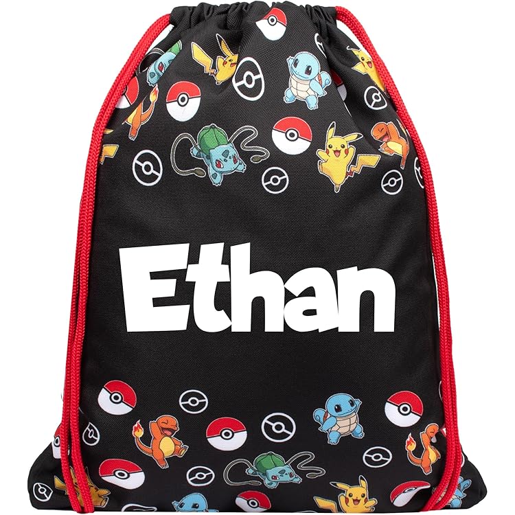 Pokemon Pikachu Drawstring Bag - Glow In Dark Gym Sack For Sports & Travel