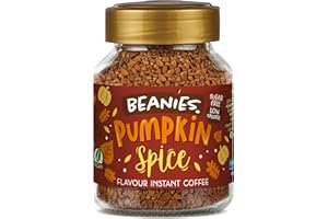 BEANIES THE FLAVOUR CO Beanies Instant Coffee Flavoured 50g, Freeze-Dried Granules, Quick & Easy to Brew, Nut-Free, Premium Taste,Rich in Flavour, Low-Calorie, Sugar-Free (50g, Pumpkin Spice)