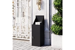 ‎VEEHAUS VEEHAUS Paketbriefkasten Schwarz Groß Briefkasten Verzinktes Blech Paketbox Draussen Groß XL Und Postbox Für Pakete Briefkasten Mit Paketfach (Lukke, Ohne Ständer)