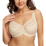 DotVol Women's Minimizer Everyday Bra Underwire Full Coverage Non-Padded Floral Lace Bras