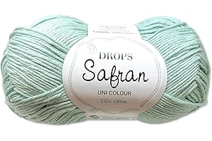 Frida's Wollhaus Drops Safran Coton pour bébé - 50 g - Fil d'été pour tricot et crochet - 43 couleurs (50, menthe )