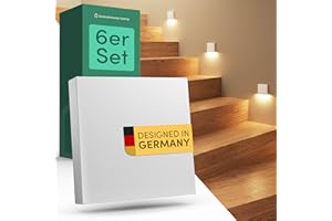 ‎SCANDINAVIAN HOME LYSEA Scandinavian home 6er Set LED Treppenbeleuchtung Außen/Innen I Helligkeit einstellbar I IP65 230V 1W Warmweiß 3000K 125lm I Treppenlicht, Treppenstufenbeleuchtung, Treppenleuchte, Wandeinbauleuchte