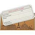 Paris White (with Gold Shimmer effect) Travel Ticket and Envelope (DIY). Paris themed (DIY) ticket surprise holiday gift.