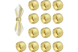 JRSHIRLEYLTD 13 servilleteros dorados de metal para servilleteros, hebillas de servilletas, color dorado para Navidad, bodas, cenas, aniversarios, decoración de mesa
