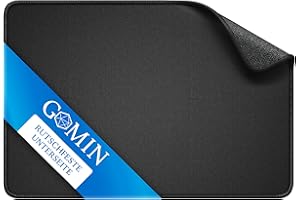 ‎GOMIN Gomin Mauspad 28x20cm - Rutschfestes Mousepad mit Vernähte Kanten - Mouse Pad Wasser dicht ohne störendes Logo - Mausunterlage aus langlebigen Material - Leichtes Gleiten für alle Maustypen, Schwarz
