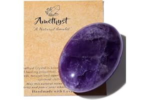 ‎AWARDSEN AWARDSEN 1 PCS 2.4" Amethyst Edelsteine Groß, Violett Kristall Oval Heilung Kristall für Reiki Heilung, Wiccan Lieferungen, Balancing Meditation Zubehör