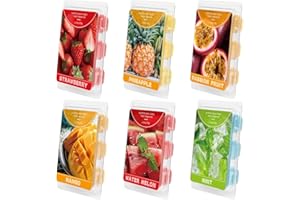 ‎SCENT-HI Scent-Hi Duftwachs, Duftwachswürfe, Wachswürfel, Wachstörtchen - Natürliches Soja - 6 Fruchtig, Stark Duftend & Lang Anhaltend, Heimdekoration für Muttertag, Weihnachten, SPA