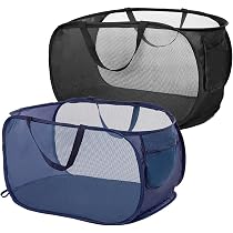 2 Faltbare Wäschekörbe Mit Griff – Platzsparend, 65 Liter, Mesh | Für Schlafzimmer, Reisen & Waschküche
