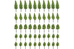 CYH 50 Pcs Mixed Model Trees, Landscape Model Diorama Trees Mixed, Miniature Architectural Landscape Model Railway Trees Natural Green for DIY Model Train Scenery Landscape