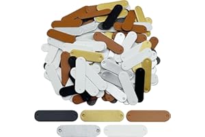 JMZLLRX Etichette in Pelle Etichette Rettangolari in PU, Etichettes in PU Pelle Fatto a Mano per Abbigliamento Uncinetto Jeans Borse Scarpe Cappello Vestiti, 150 Pz Vuoti