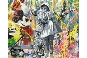 TUCOCOO Banksy - Kit de pintura por números de 16 x 20 pulgadas, lienzo Banksy para niños, estudiantes, adultos, principiantes, con pinceles y pigmento acrílico (sin marco)