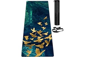 LaiEr Yogamatte, rutschfeste, umweltfreundliche Trainingsmatte mit Tragegurt, dicke Übungs- und Trainingsmatte für Yoga, Pilates und Fitness (183 cm x 61 cm x 6 mm)