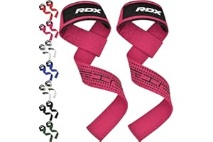 RDX Correas Levantamiento de Pesas, 5MM Neopreno Soporte de Muñeca Acolchado, Powerlifting Straps Muñequeras Agarres para Fitness Peso Culturismo Gimnasio Deportivas Gym Agarraderas, Mujeres Hombres