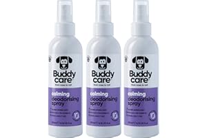 Buddycare | Spray deodorante per cani - Spray deodorante lenitivo per cani - con aloe vera e pro vitamina B5, lavanda, 200 ml (confezione da 3)
