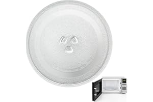 Aheagou Piatto girevole per forno a microonde in vetro, 24,5 cm, piatto girevole per forno a microonde con 3 fissatori, piatto rotondo per microonde