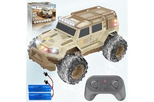 UFULMN Amphibious Remote Control Car 1:14 with 2 Rechargeable Batteries, 4WD Electric Vehicle for Boys Age 8-12, Offroad Waterproof RC Truck All Terrain RC Drift Cars Beach Pool Toys Gifts for Kids