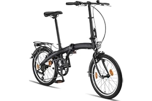 Licorne Bike Phoenix 2D, bicicleta plegable de aluminio, 20 pulgadas, freno de disco, freno de disco, bicicleta plegable para hombre y mujer, 7 marchas, cambio de cadena, bicicleta de ciudad, StVZO