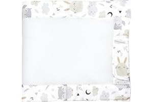 TupTam Bettumrandung Babybett 3D Mesh Nestchen – Gitterstäbe Schutz Netz 2er, Farbe: Hase/Eule, Größe: ca. 128 x 30 cm (für Babybett 140x70)